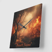 Inferno Quadratische Wanduhr (Winkel)