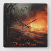 Inferno Quadratische Wanduhr (Vorderseite)