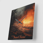 Inferno Quadratische Wanduhr (Winkel)