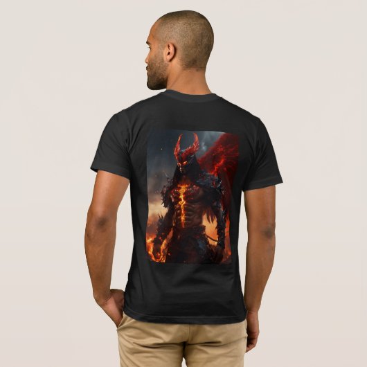 Inferno Sentinel: Der T - Shirt des Dämonenkrieger (Schwarz voll)