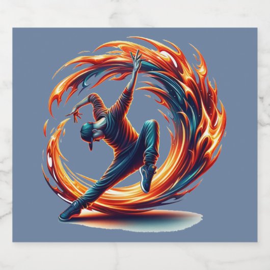 Inferno Spin - Den Geist des Breakdance Bierflaschenetikett (Einzelnes Label)