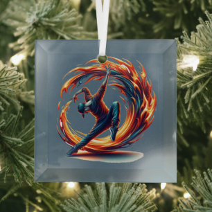 Inferno Spin - Den Geist des Breakdance Ornament Aus Glas