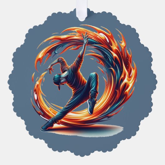 Inferno Spin - Den Geist des Breakdance Ornament Karte (Vorderseite)