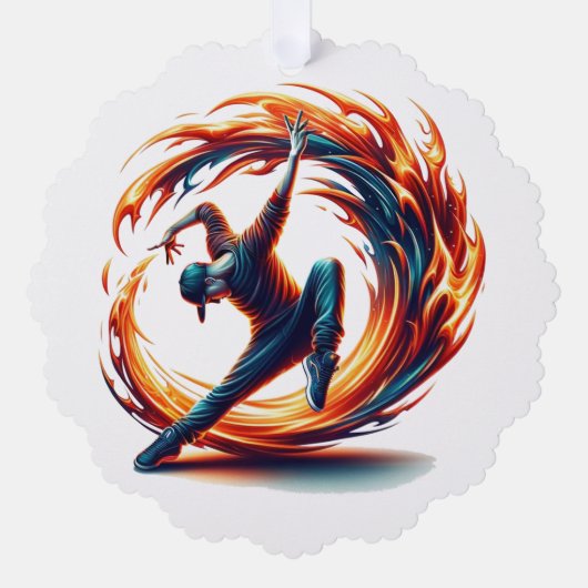 Inferno Spin - Den Geist des Breakdance Ornament Karte (Vorderseite)