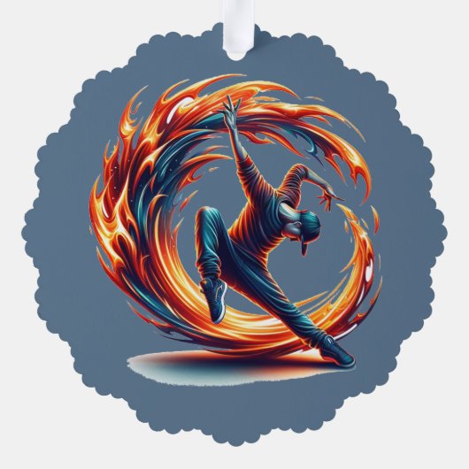 Inferno Spin - Den Geist des Breakdance Ornament Karte (Rückseite)