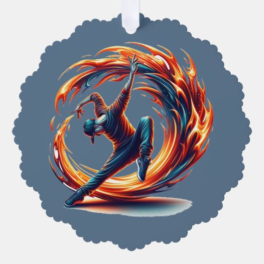 Inferno Spin - Den Geist des Breakdance Ornament Karte (Vorderseite)