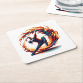 Inferno Spin - Den Geist des Breakdance Rechteckiger Pappuntersetzer (angewinkelt)