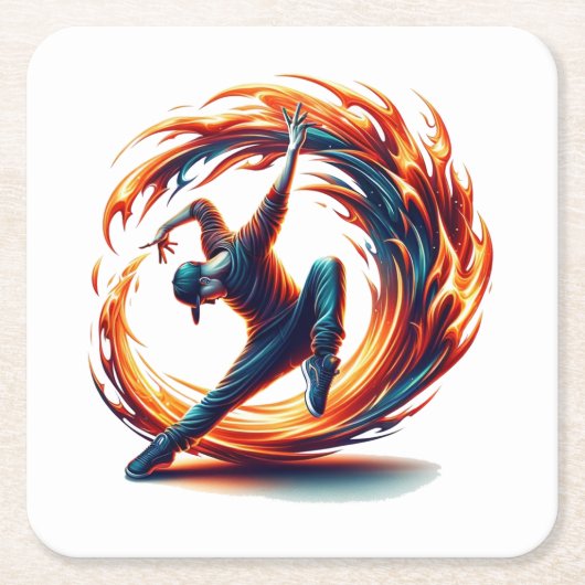 Inferno Spin - Den Geist des Breakdance Rechteckiger Pappuntersetzer (Vorderseite)