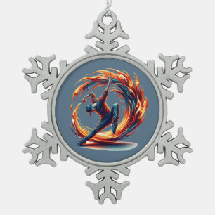 Inferno Spin - Den Geist des Breakdance Schneeflocken Zinn-Ornament