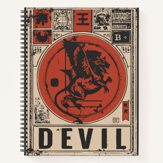 Inferno Throne - Der Teufel König im Verzierten Zo Notizblock (Vorderseite)