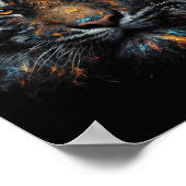 Inferno-Tiger – Feuerwildkatze Digitale Kunst Poster (Ecke)