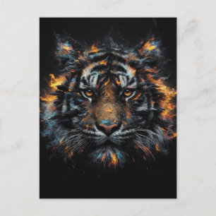 Inferno Tiger – Feuriger Wilder Tiger Digitale Kun Postkarte
