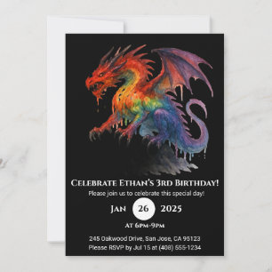 Inferno Tropfen Dragon zum Geburtstag Einladung