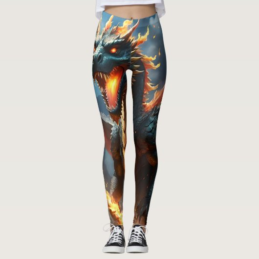 "Infernos Atem: Die Flamme des Drachen" Leggings (Vorderseite)