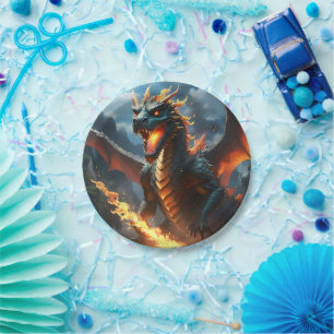 "Infernos Atem: Die Flamme des Drachen" Pappteller