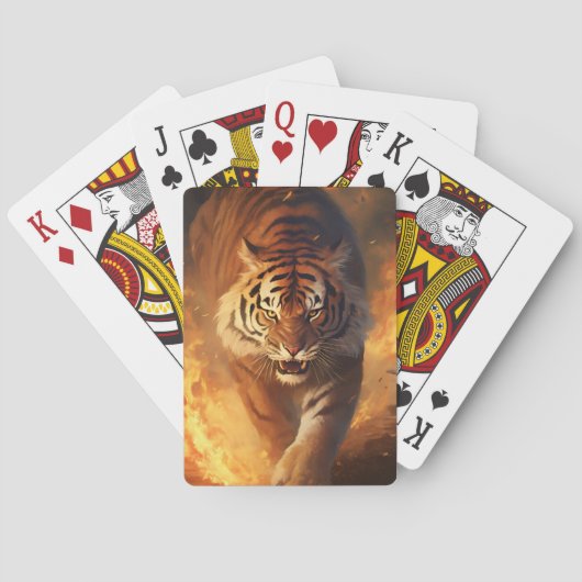 Infernos Wächter: Tiger in Flammen Spielkarten (Rückseite)