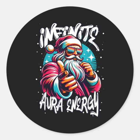 Infinite Aura Energy And Sigma Rizzmas Runder Aufkleber (Vorderseite)