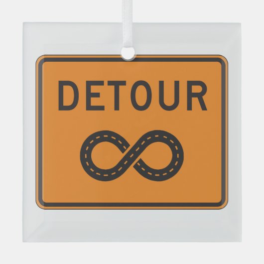 Infinite Detours Sign Cycling Ornament Aus Glas (Vorderseite)