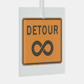 Infinite Detours Sign Cycling Ornament Aus Glas (Vorderseite Rechts)