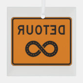 Infinite Detours Sign Cycling Ornament Aus Glas (Rückseite)
