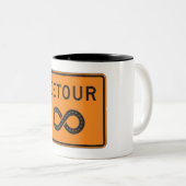 Infinite Detours Sign Cycling Zweifarbige Tasse (VorderseiteRechts)