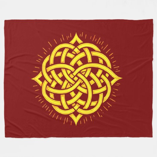 Infinite Harmony: Sacred Mandala Celtic Symbol Art Fleecedecke (Vorderseite (Horizontal))