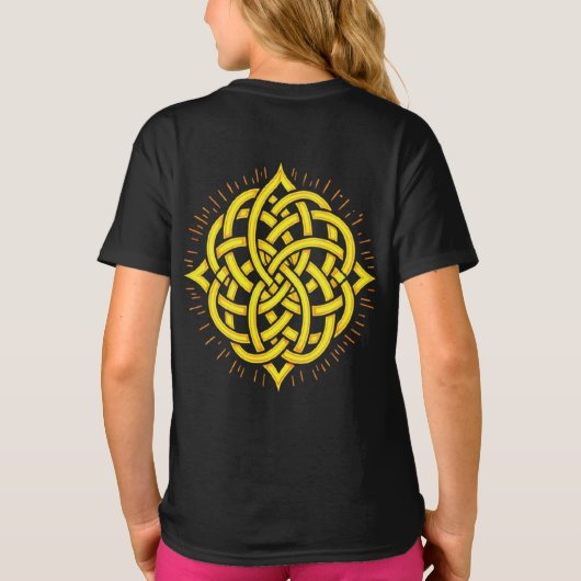 Infinite Harmony: Sacred Mandala Celtic Symbol Art T-Shirt (Rückseite)