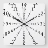 Infinite Numbers Quadratische Wanduhr (Vorderseite)