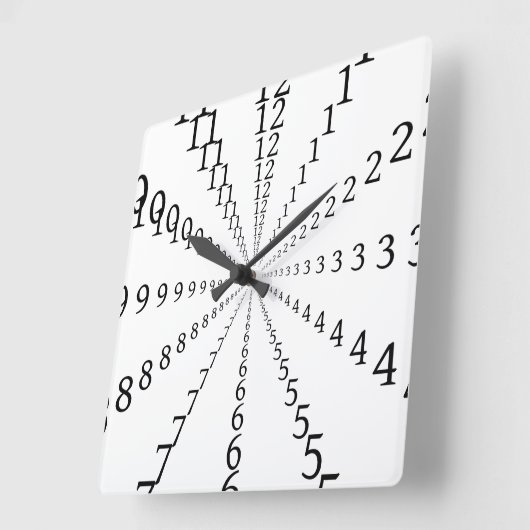 Infinite Numbers Quadratische Wanduhr (Winkel)