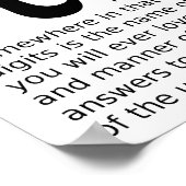 Infinite Pi Answers Funny Poster (Ecke)