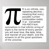 Infinite Pi Answers Funny Poster (Vorne)
