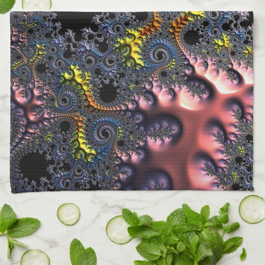 Infinite Spiral Realms Geschirrtuch (Gefaltet)