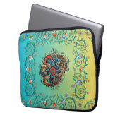Infinite Splendor - Green Mehndi Floral Design Laptopschutzhülle (Vorderseite Links)