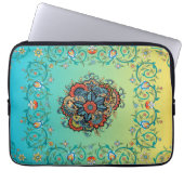Infinite Splendor - Green Mehndi Floral Design Laptopschutzhülle (Vorderseite)