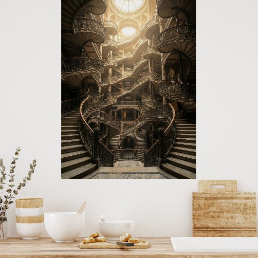 Infinite Staircase Grand Architecture Poster (Küche)