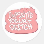Infinite Yogurt Glitch (Erdbeere) Runder Aufkleber (Vorderseite)