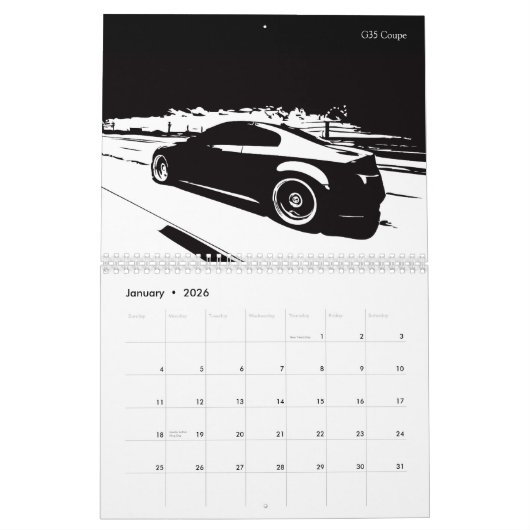 Infiniti u. Nissans kundenspezifischer Auto Kalender (Jan 2026)