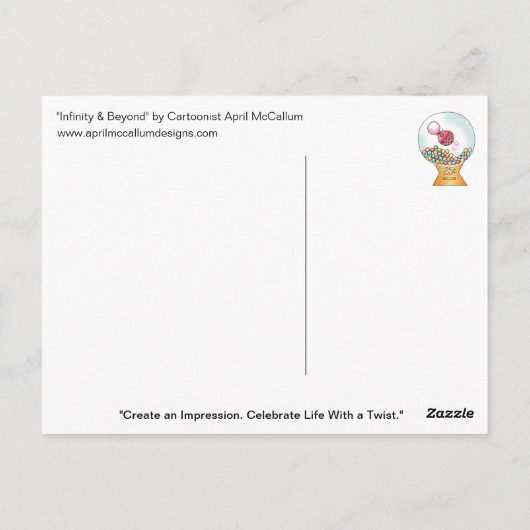 INFINITY & BEYOND Cartoon Postkarte (Rückseite)