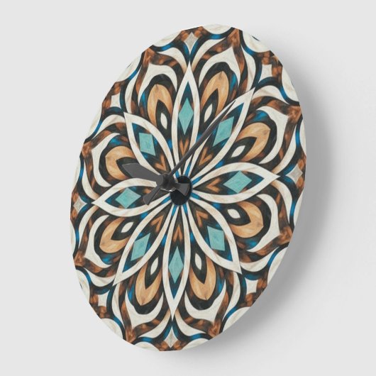 Infinity Blume Mandala Große Wanduhr (Winkel)