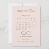 Infinity Blush Gold Kalender Save the Date Hochzei Einladung (Vorderseite)