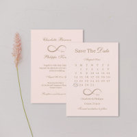 Infinity Blush Gold Kalender Save the Date Hochzei