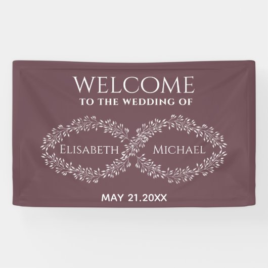 Infinity burgundy botanische romanische elegant banner (Horizontal)