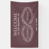 Infinity burgundy botanische romanische elegant banner (Vertikal)