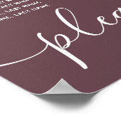 Infinity burgundy botanische romanische elegant poster (Ecke)