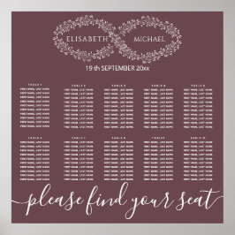 Infinity burgundy botanische romanische elegant poster