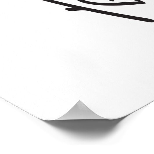 Infinity Dragonfly with Roses Black and White Poster (Ecke)