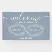Infinity dusty blue botanic romantic elegant banner (Horizontal)