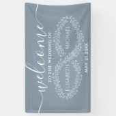 Infinity dusty blue botanic romantic elegant banner (Vertikal)