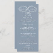Infinity dusty blue botanic romantic elegant menükarte (Vorne/Hinten)