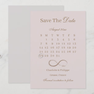 Infinity Dusty Pink Hochzeitskalender Save The Dat Einladung